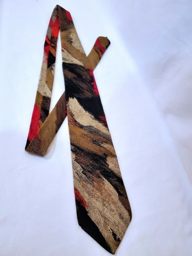 Men's Vintage 90s Pure Italian Silk Neck Tie HAND MADE IN USA- Carmel-by-the-Sea - Picture 2 of 11