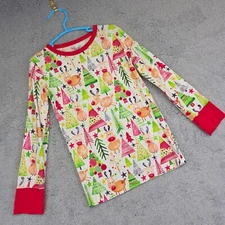 Birdie Bean Pajama Top Baby 5T White Christmas Tree Reindeer Star Bamboo Stretch