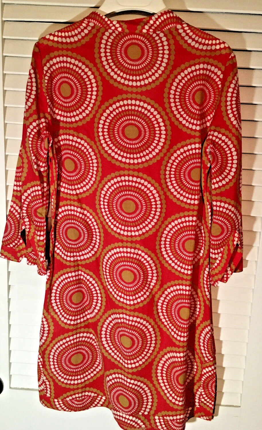 TORY BURCH ABITO TUBINO 100% COTONE LUNGHEZZA MANICA 3 4 TAGLIA 4 SCOLLO A V