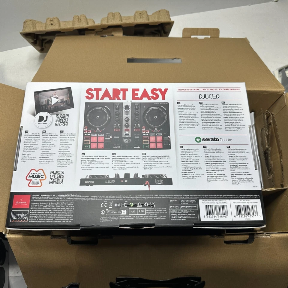 Kit de aprendizaje Hercules DJ MK II incluyendo controlador Inpulse 200 MK II HD45 abierto Foto 4 de 4