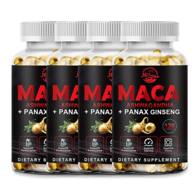 Maca Root Capsules 10000mg, Peruvian Maca Extract for Men & Women 120 Capsules