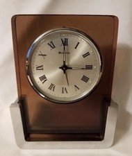 Vintage Rare Mid Century Bulova 2RA007 Wind Up Alarm Clock Acrylic Lucite Chrome