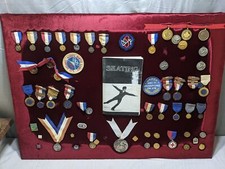 Vtg Men's Figure Skating Ribbons Medals New Jersey 1970-1974 Olympics Champions
