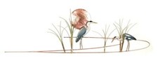 Bovano - Wall Sculpture - Great Blue Heron w/...