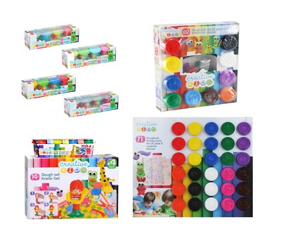 BASTELTEIG KINDERGESCHENK SPIELZEUG SET WANNEN & FORMEN KINDER WEIHNACHTSGESCHENK HOBBY SPIELEN KNETE
