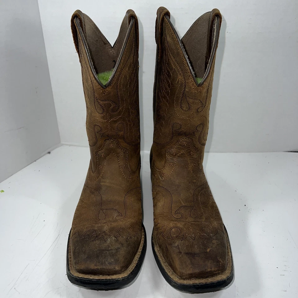 Botas de Vaquero Ariat Honor Wiggle Room Fit Juveniles Talla 2 Cuero Marrón Foto 2 de 4