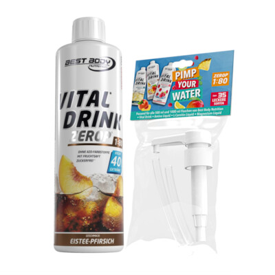 500 ml Vital Drink Mineraldrink von Best Body Nutrition + gratis Dosierpumpe