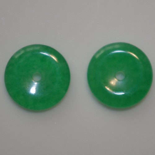 VINTAGE GORGEOUS 14K GF ANGEL SKIN 4MM CORAL & 15 MM ROUND GREEN JADE JACKETS - Picture 5 of 12