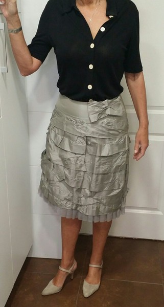 Falda Bimba y Lola Seda T-38  plateado