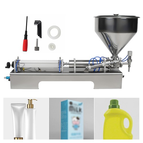 Riempitrice pasta liquida pneumatica 600 ml imbottiglia imballaggio pistone riempitivo e tramoggia - Foto 16 di 23