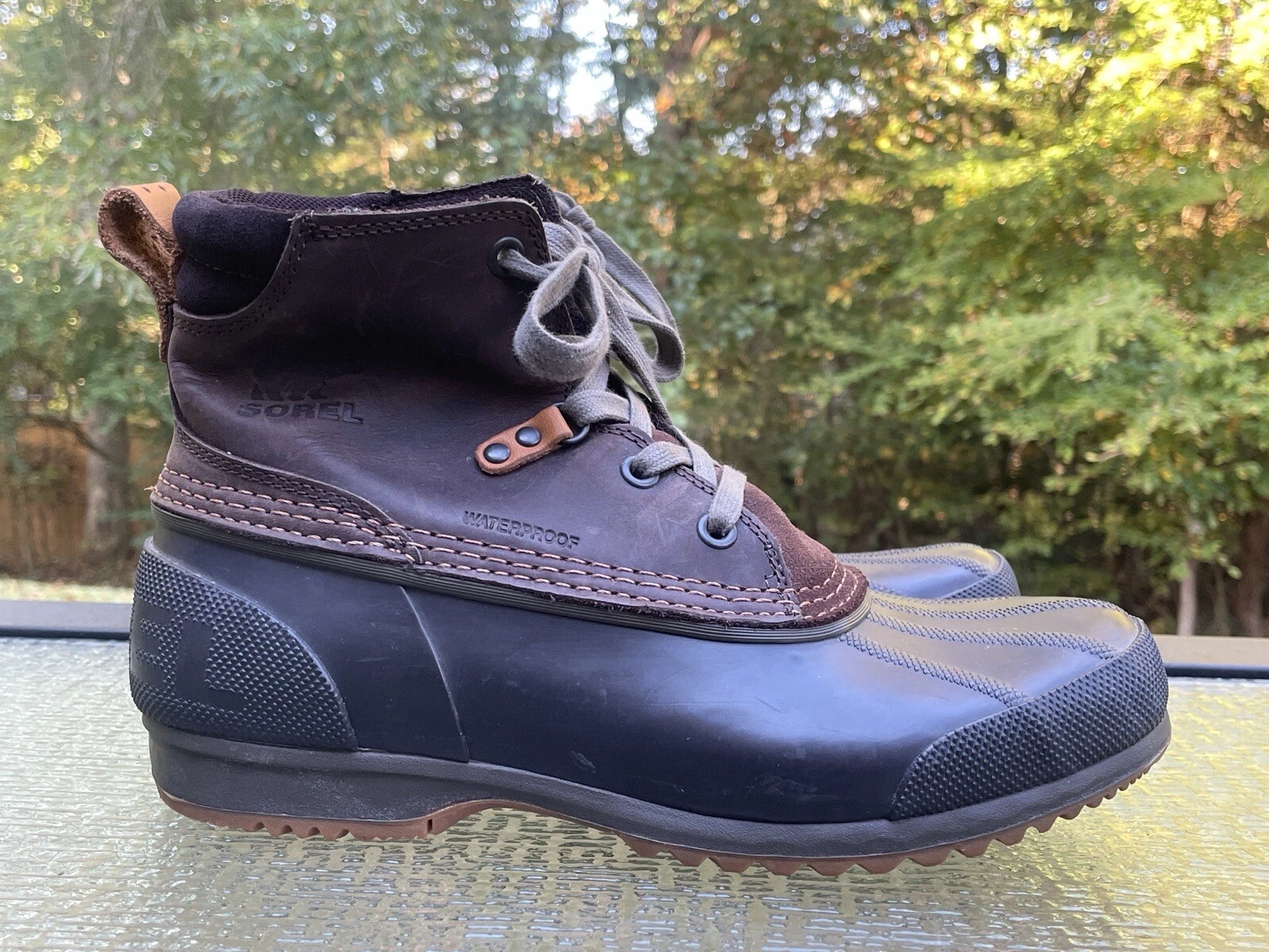 SOREL NM2101 Ankeny Men’s 8.5 Brown Leather Waterproof Winter Snow Lace Up Boots