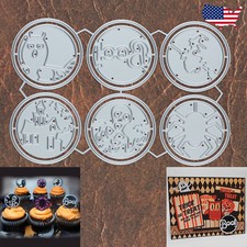Halloween Circular Cutting Dies-Witch, Spider, Skeleton, Owl, Haunted House Boo 