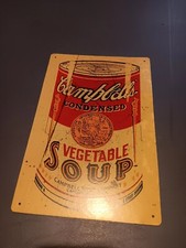 Campbells Vegetable Soup Tin Sign, Primitive Decor