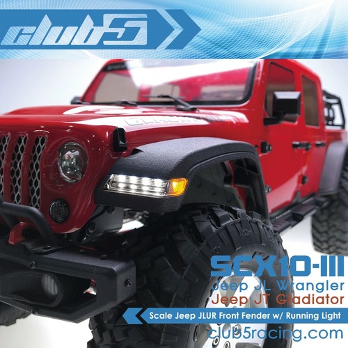 Scale Jeep JLUR Front Fender w/ Running Light for SCX10 III Jeep JL Wrangler/JT - Picture 4 of 7