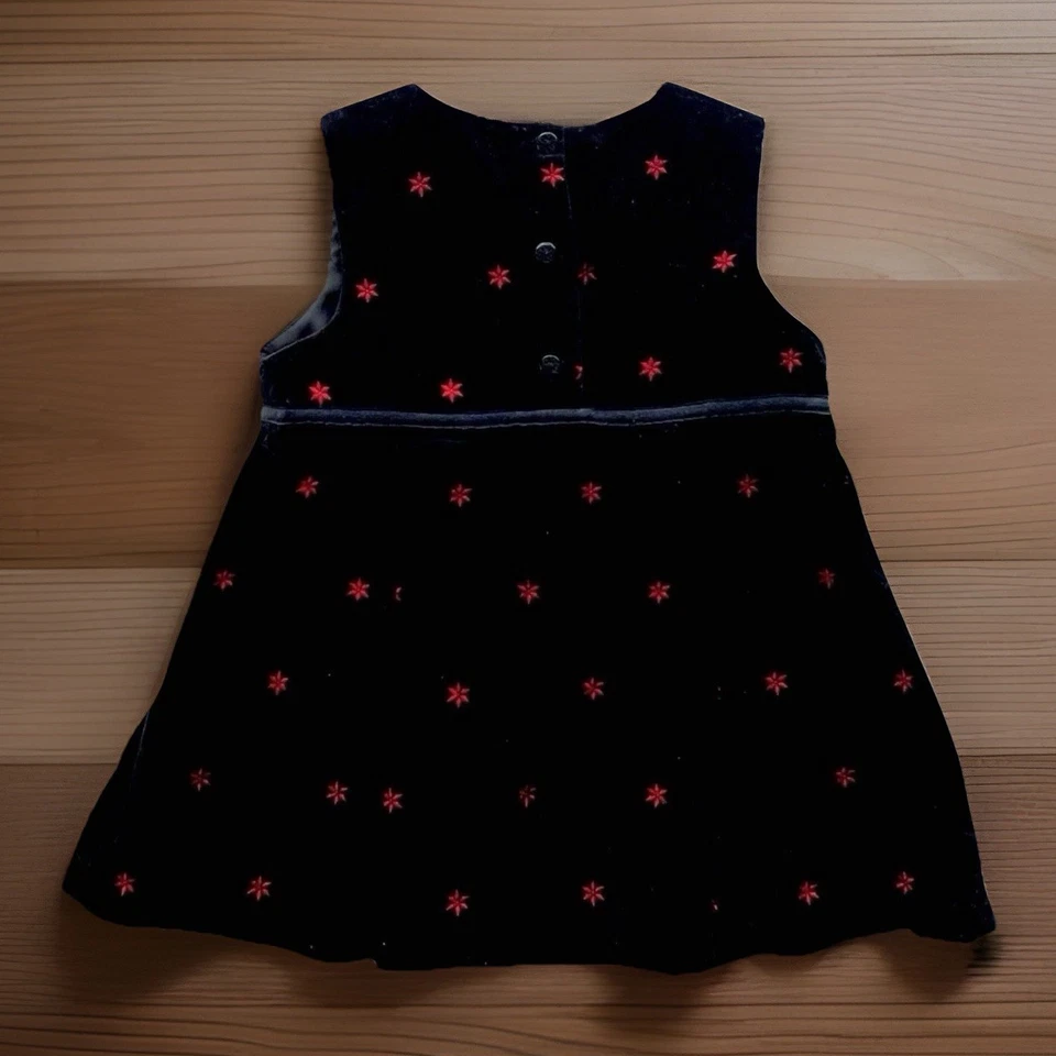 Camiseta Poinsétia Vintage OshKosh Bebê Meninas Veludo Preto Tamanho 18M - Imagem 2 de 4