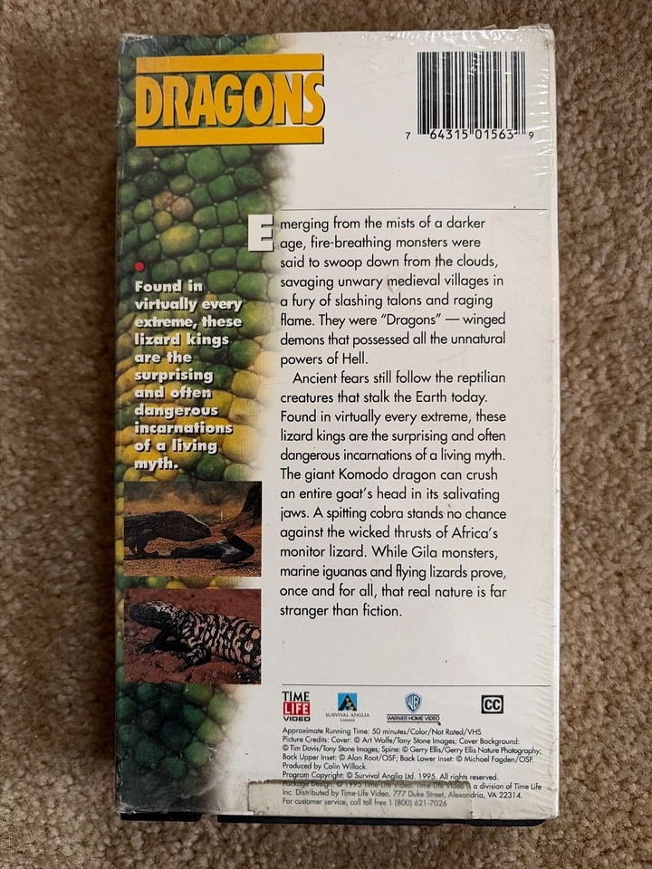 Dragons Animals Oddities VHS  Time Life Video label 1995 50 minutes - Image 2 of 4