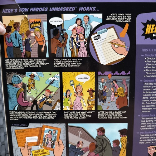 Heroes Unmasked Family Outreach Bible Group Fall Festival Kit Used - Picture 4 of 16