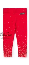 Matilda Jane Light Me Up Red Gold Sparkle Star Leggings 4T