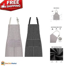 Versatile Machine Washable Adjustable Apron with 2 Pockets Perfect for Cooking