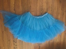 Women's Knee Length Skirt Puffy Tulle Crinoline Elastic Waist Retro