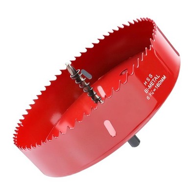 LC LICTOP 6.3 Inch Hole Saw, Heavy Duty Bi-Metal Cornhole 160mm/6.3, Red 