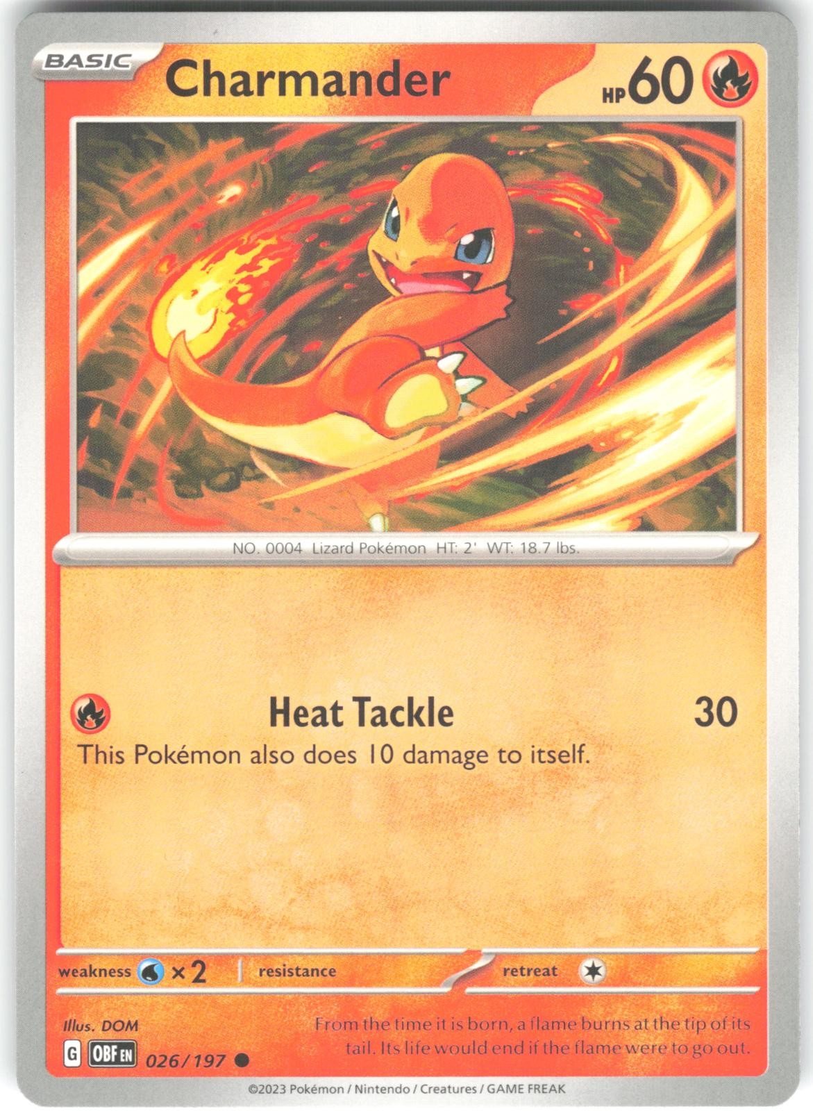 Charmander 026/197 Obsidian Flames Pokemon Card NM