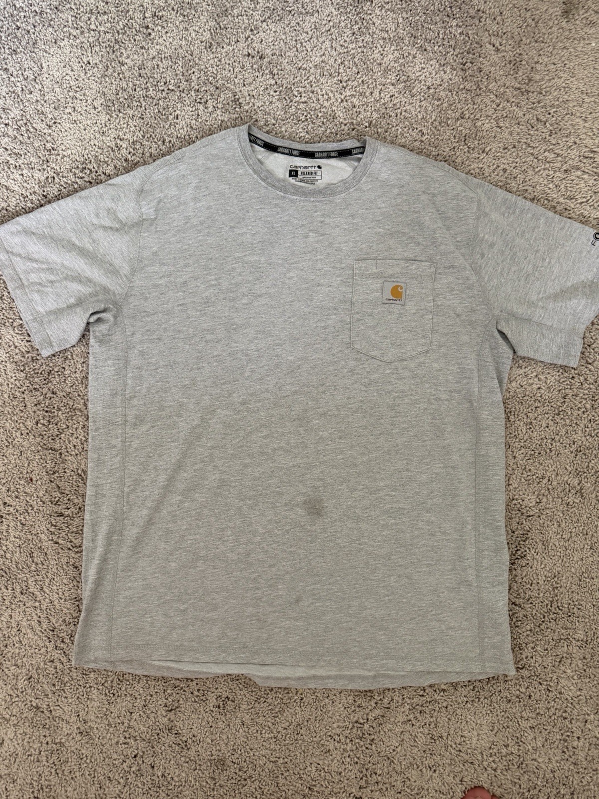 Carhartt Force Pocket T-Shirt Gray Relaxed Fit Men’s XL Short Sleeve Work Tee