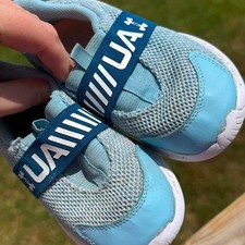 Under Armour Kids 9C Blue Slip On Athleisure Sporty Minimal Sneaker 3416