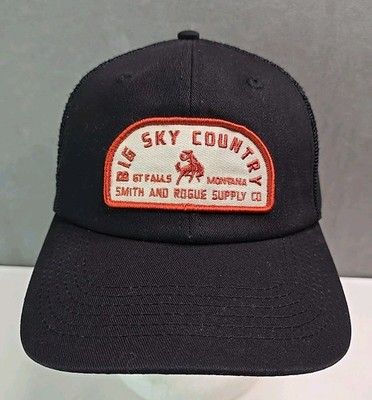 Big Sky Country hat Great Falls MT Smith and Rogue patch black snapback cap