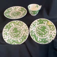 COALPORT GREEN DRAGON Cup + 3 sideplates  VGC  VGC