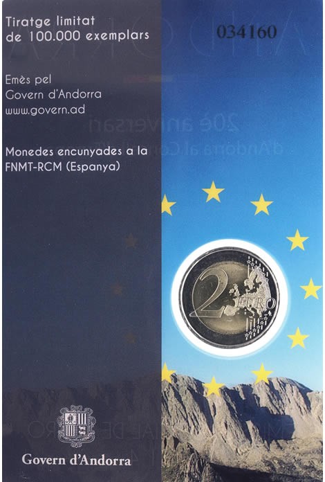 Andorre 2 Euros Commémo. 2014  frappe BU - Conseil de l'Europe