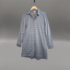 Roxy Long Shirt Dress Grey Pattern Button Casual Boho Womens L UK12 659