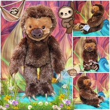 NEW Build a Bear Workshop Brown Sloth 18" Stuffed Plush Vel-cro Hands Feet NWT