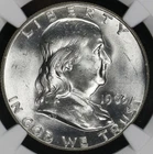 1963 FRANKLIN HALF DOLLAR NGC MS65 CRISP AND FLASHY WHITE SATIN LUSTER OVER BOTH