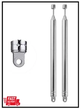 2 PCS Radio Antenna,Fm Portable Telescopic 8 Section Antenna 72CM/28.3IN for TV