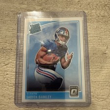 SAQUON BARKLEY MINT GIANTS RATED ROOKIE CARD #156 RC 2018 DONRUSS OPTIC. rookie card picture