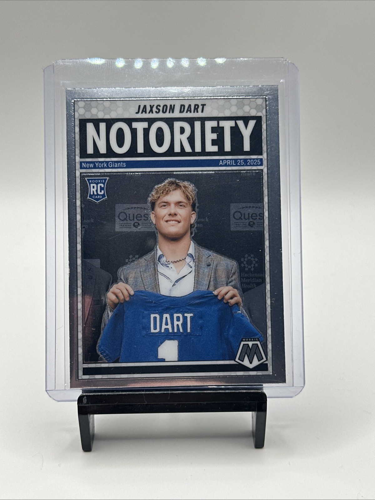 2025 Mosaic Notoriety #11 Jaxson Dart RC SMALL BUMP ON TOP OF CARD