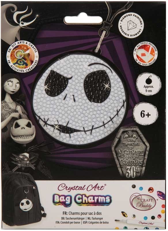 Jack Skellington - Crystal Art Bag Charm (Disney) By Craft Buddy - Art Bag Charm