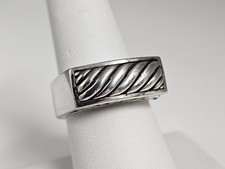 Sterling Wave Design Statement Ring Sz 8