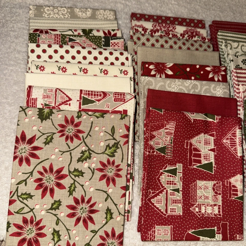 Petites Maisons De Noël by French General for Moda 26 Fat Quarter Bundle - Image 2 of 4