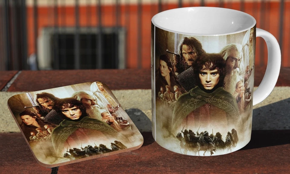 The Lord Of The Rings Fellowship - Ceramic Coffee / Tea Mug + Matching Coaster