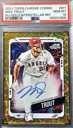 2024 Topps Chrome  COSMIC Mike Trout Gold Auto /50 🔥PSA 10