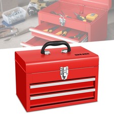 14pn 2-Drawer Steel Workshop Garage Household Lockable Portable Tool Box Storage
