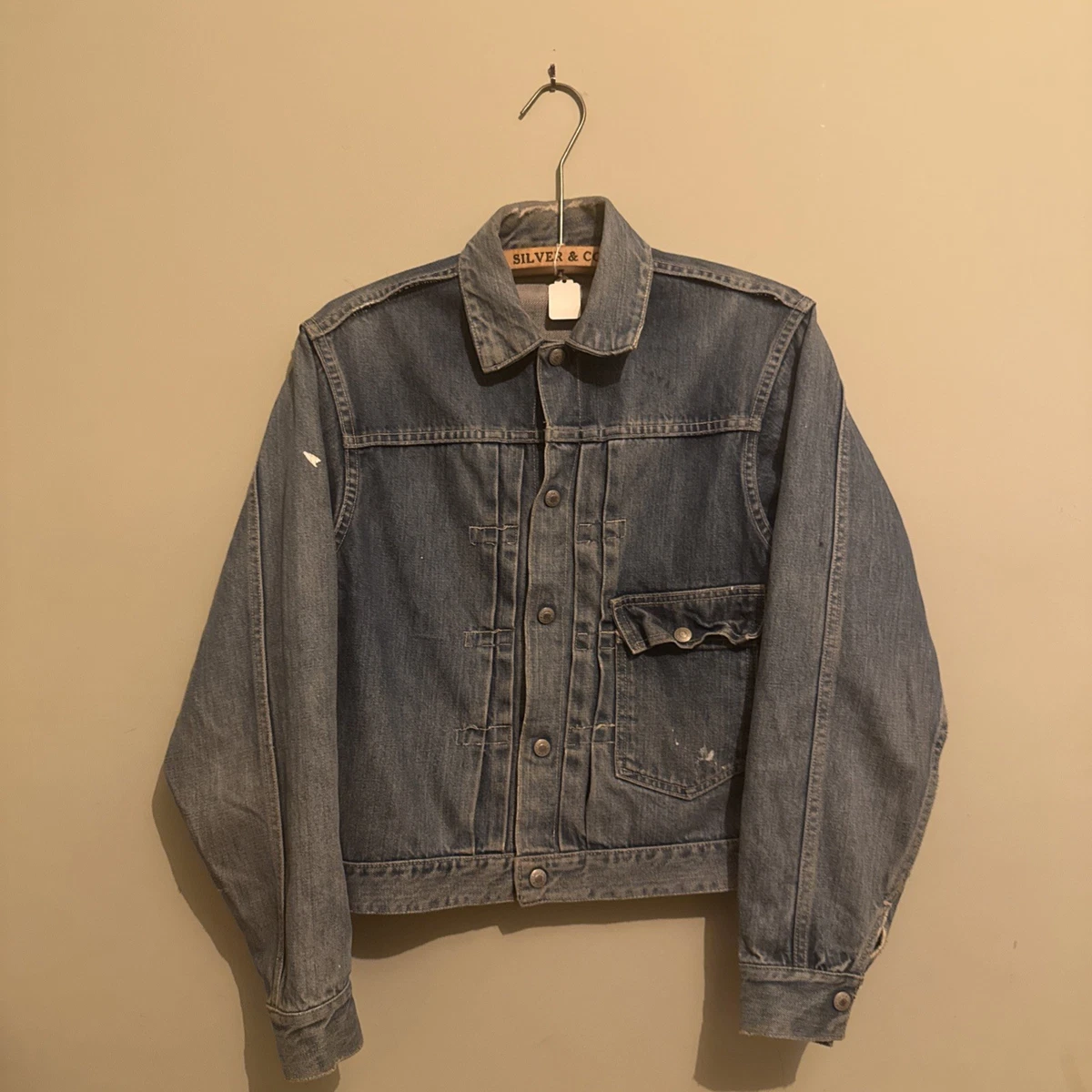 Denim Blue 1940s Vintage Outerwear Coats & Jackets for Men for