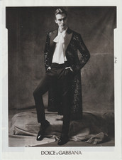 2024 Dolce & Gabbana Print Ad 8"x11" Fashion Male Model Dandy Posing Studio