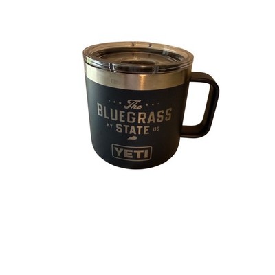 YETI Rambler 14 oz Mug Navy Blue Bluegrass State KY Kentucky MagSlider Lid