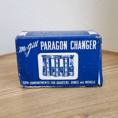Vintage McGill Paragon Coin Changer Machine 3 Barrel Original Box