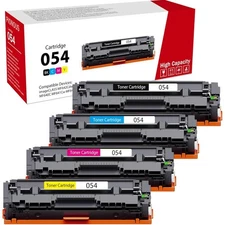 Laser Printer Toner 4-Pack High-Yield Black Cyan Magenta Yellow Compatible fo...