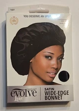 First Line Evolve LUXE Women's Black Satin Wide-Edge Bonnet 