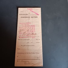 Cherokee Nation Land Grant Indian Territory Native American 24961 #2346  1906